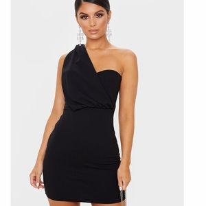 NWT Black strapless/one shoulder bodycon dress